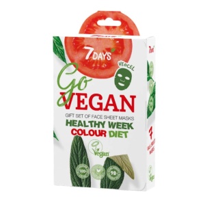 7Days Facial Mask Set Go Vegan Healthy Week Colour Diet 7pcs